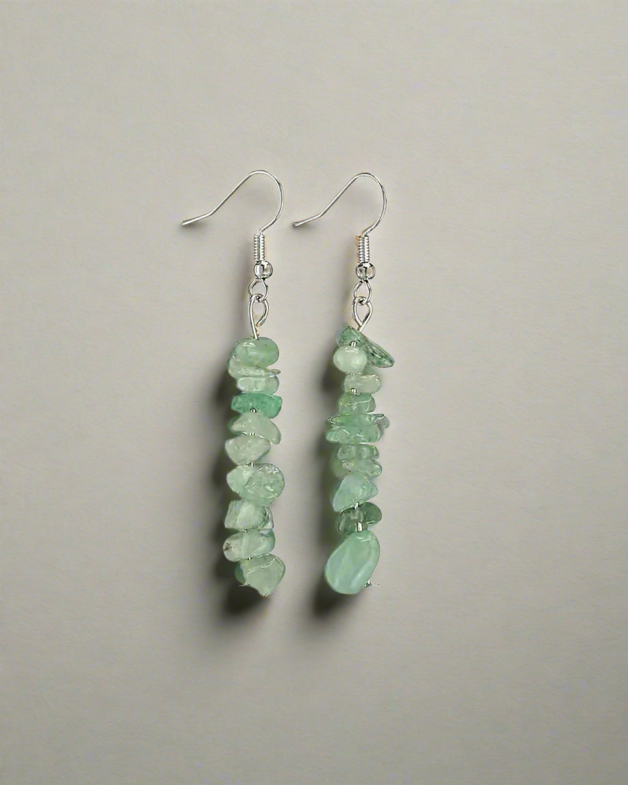 Aventurine Opportunity & Courage Tumbled Stone Dangle Earrings