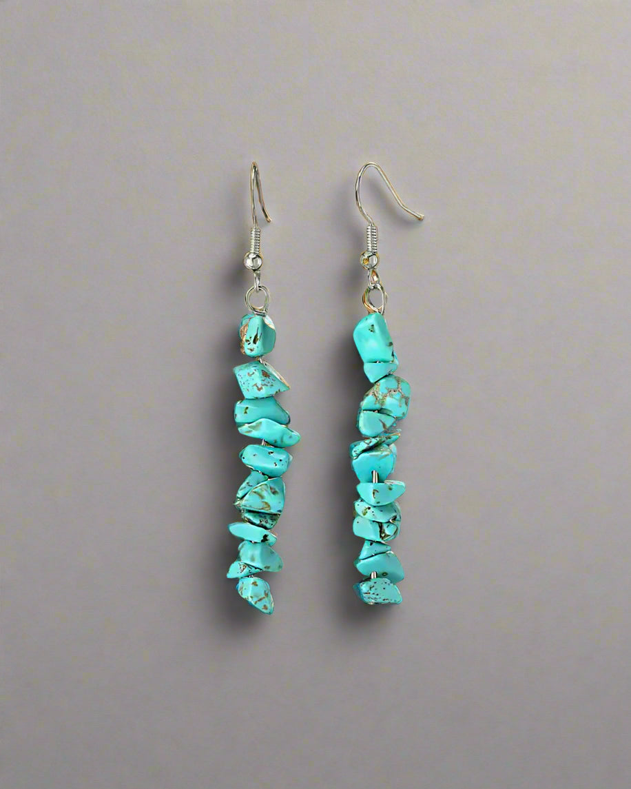 Turquoise Truth & Protection Tumbled Stone Dangle Earrings
