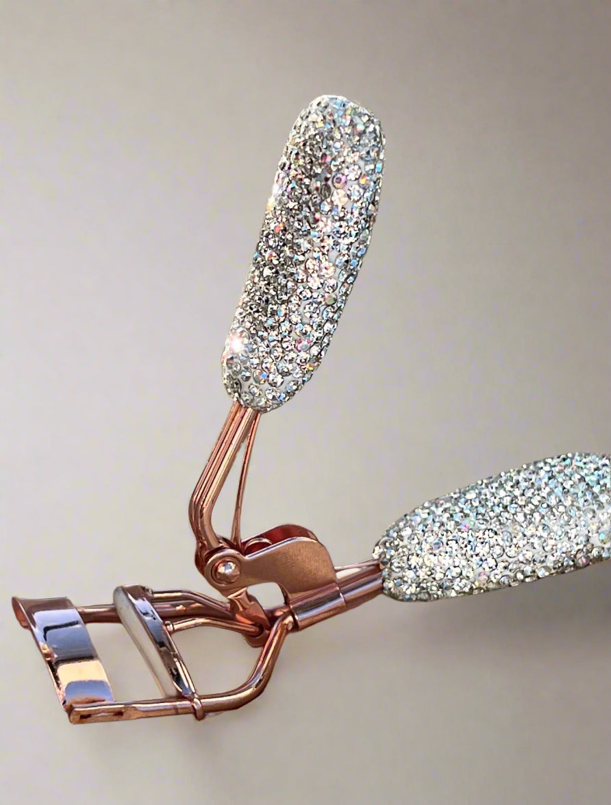Rose-Gold Crystal-Studded Eyelash Curler